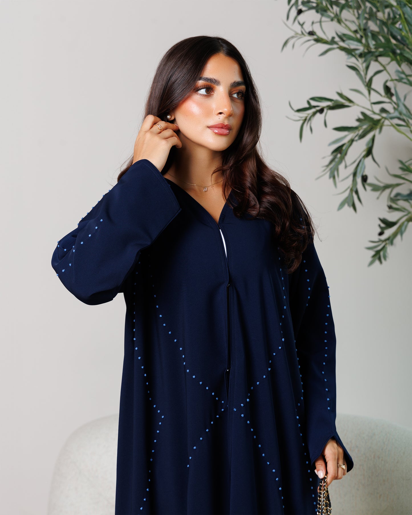 midnight sapphire embellished abaya