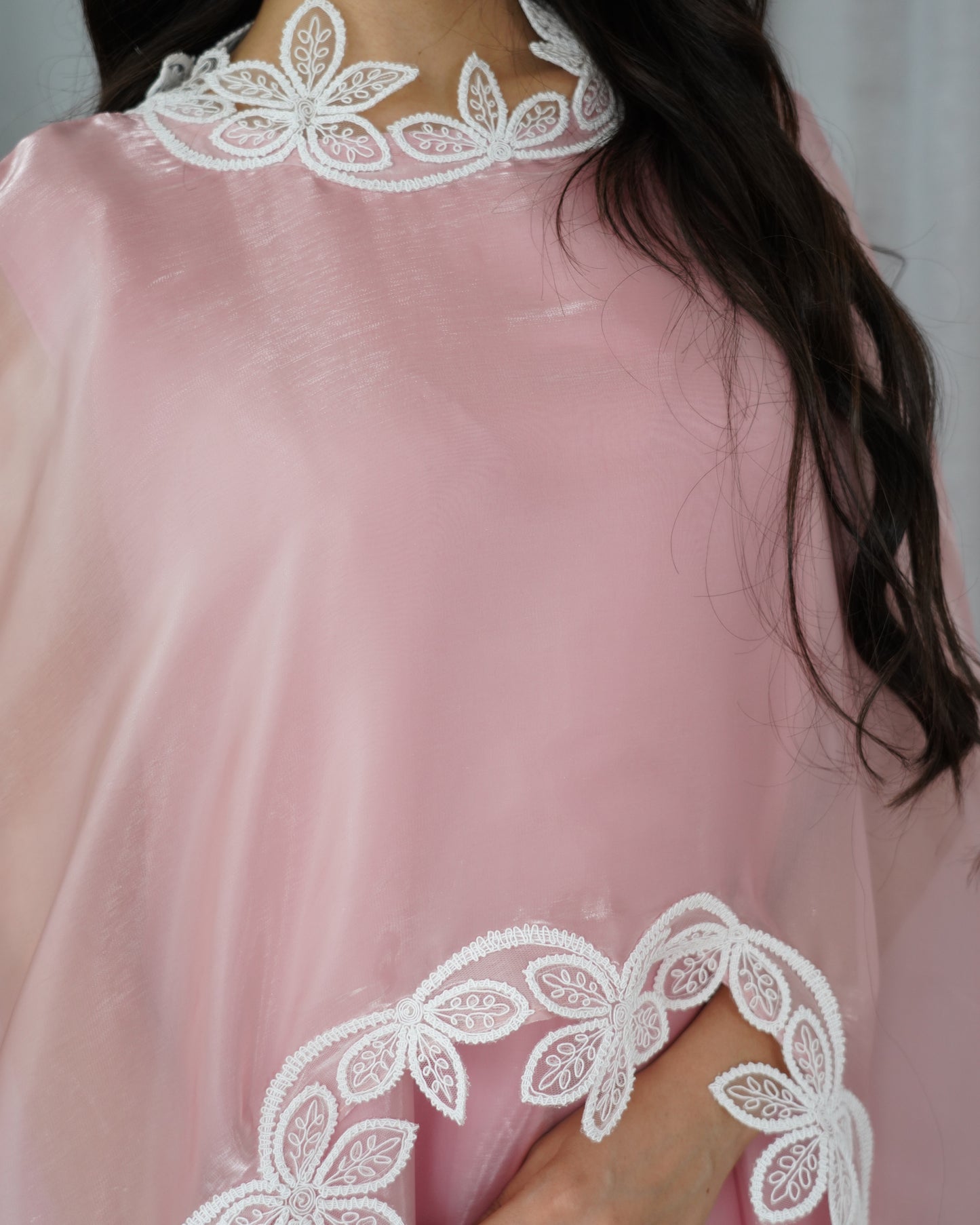 rose organza modest dress