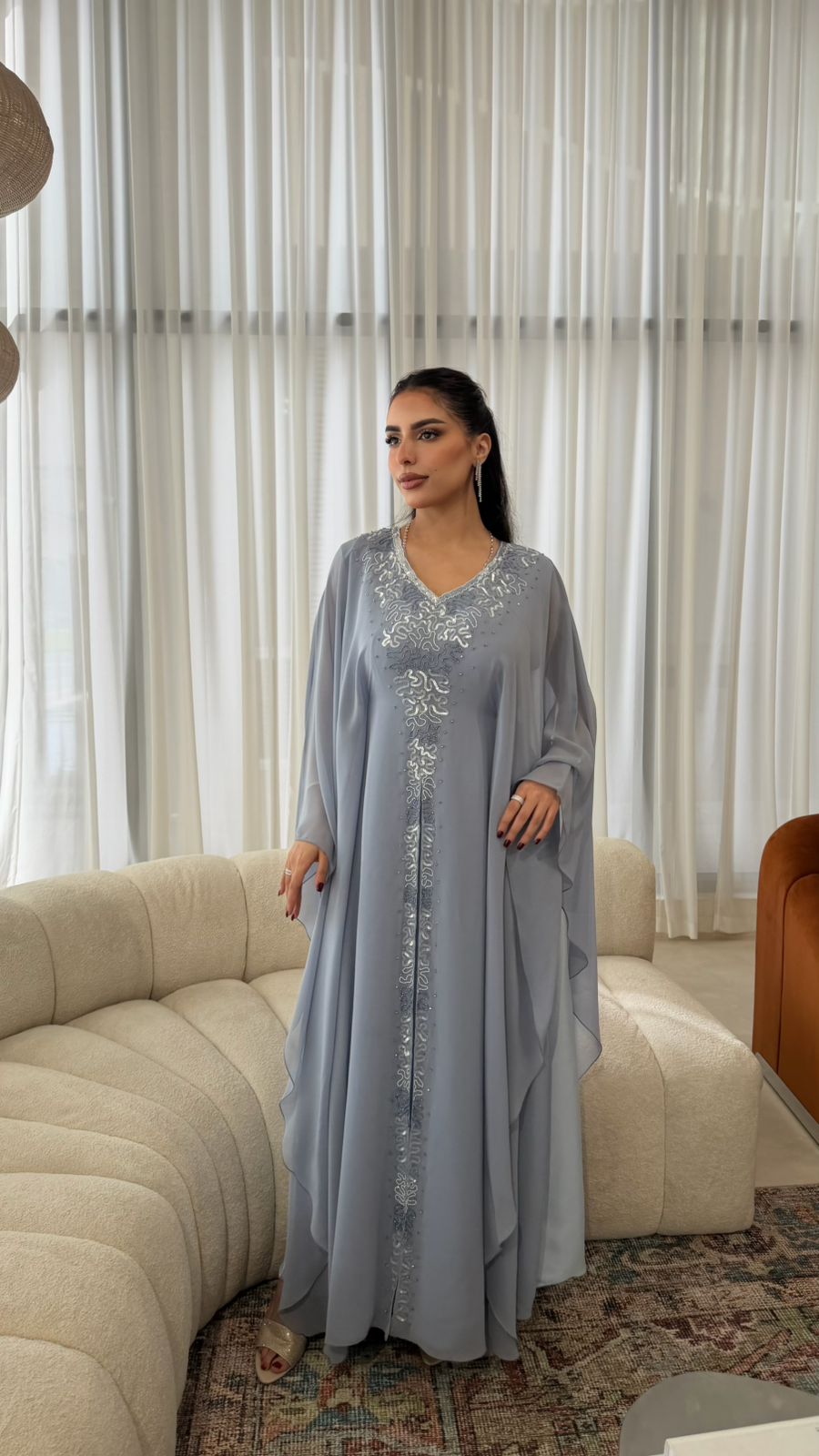 steel grey embroidered