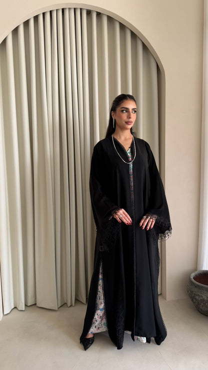 Midnight Lace Panelled Abaya