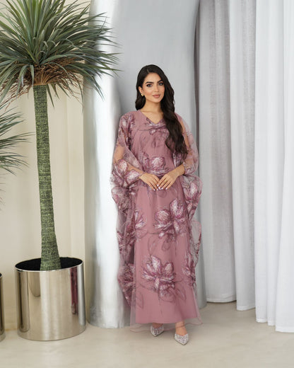 Mauve Bloom Organza Gown