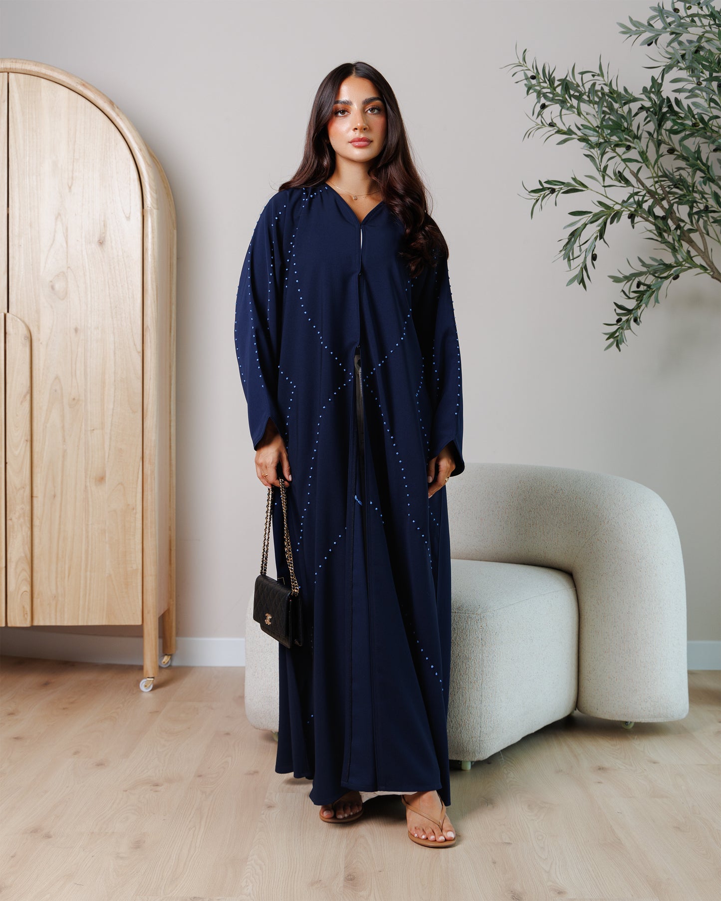 midnight sapphire embellished abaya