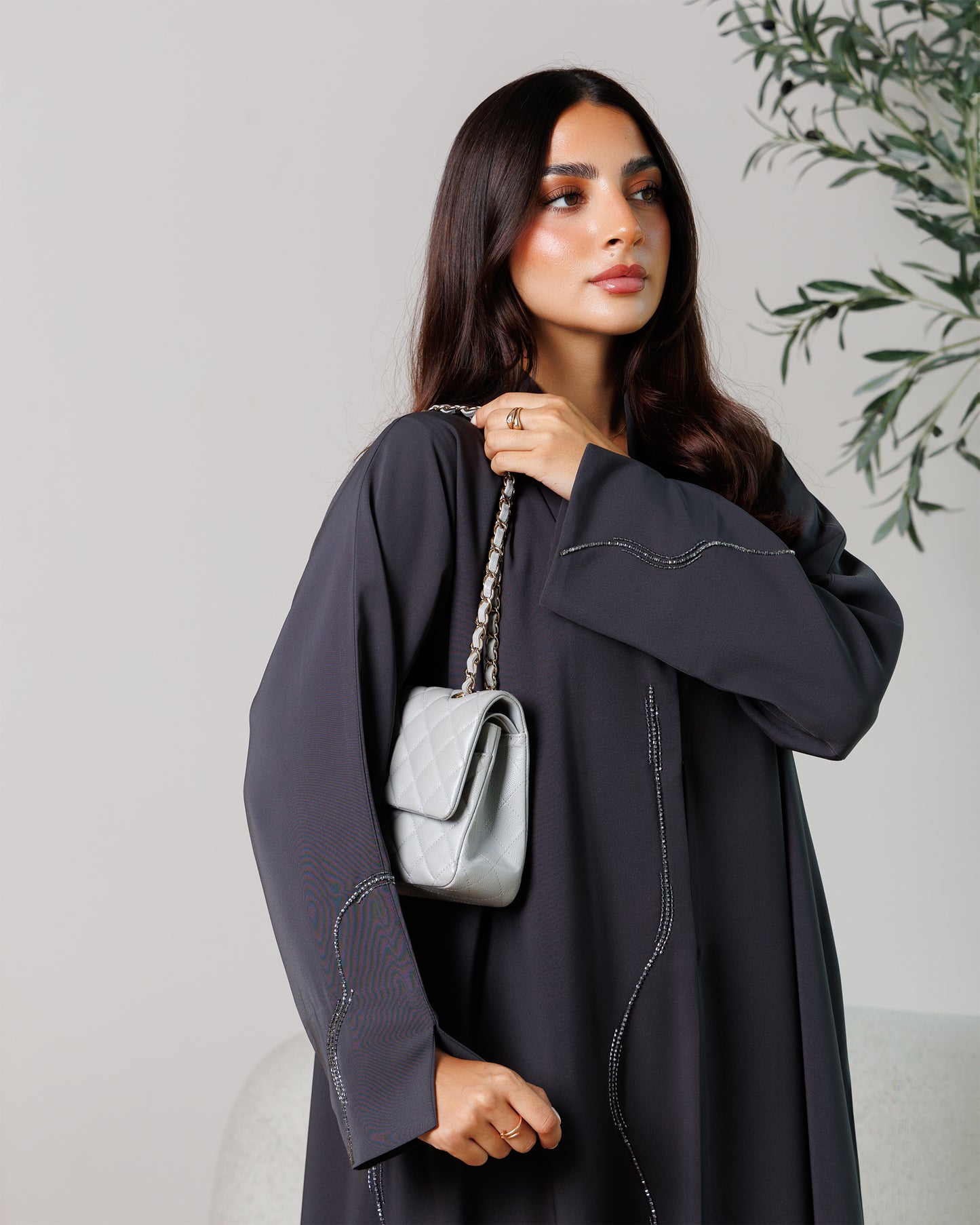 midnight flow embellished abaya