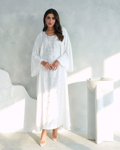 Noor Éclat Embellished Cape Dress