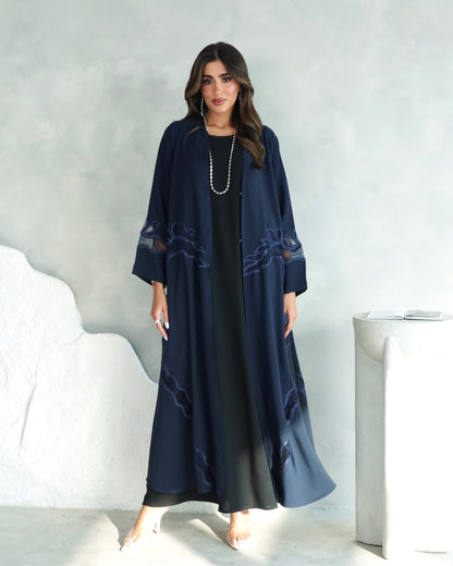 Midnight Bloom Embroidered Abaya