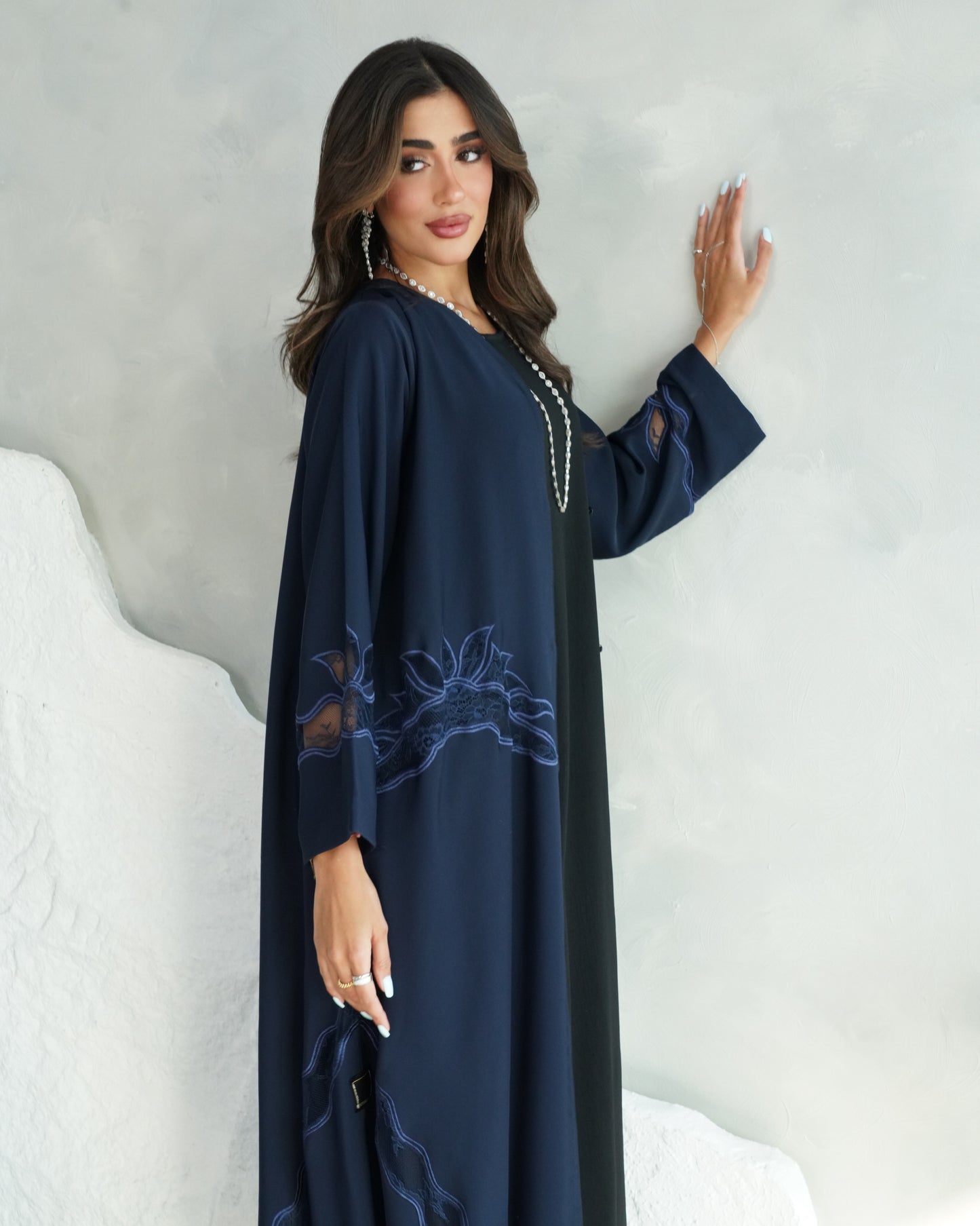 midnight bloom embroidered abaya