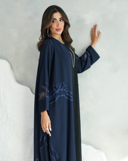 Midnight Bloom Embroidered Abaya