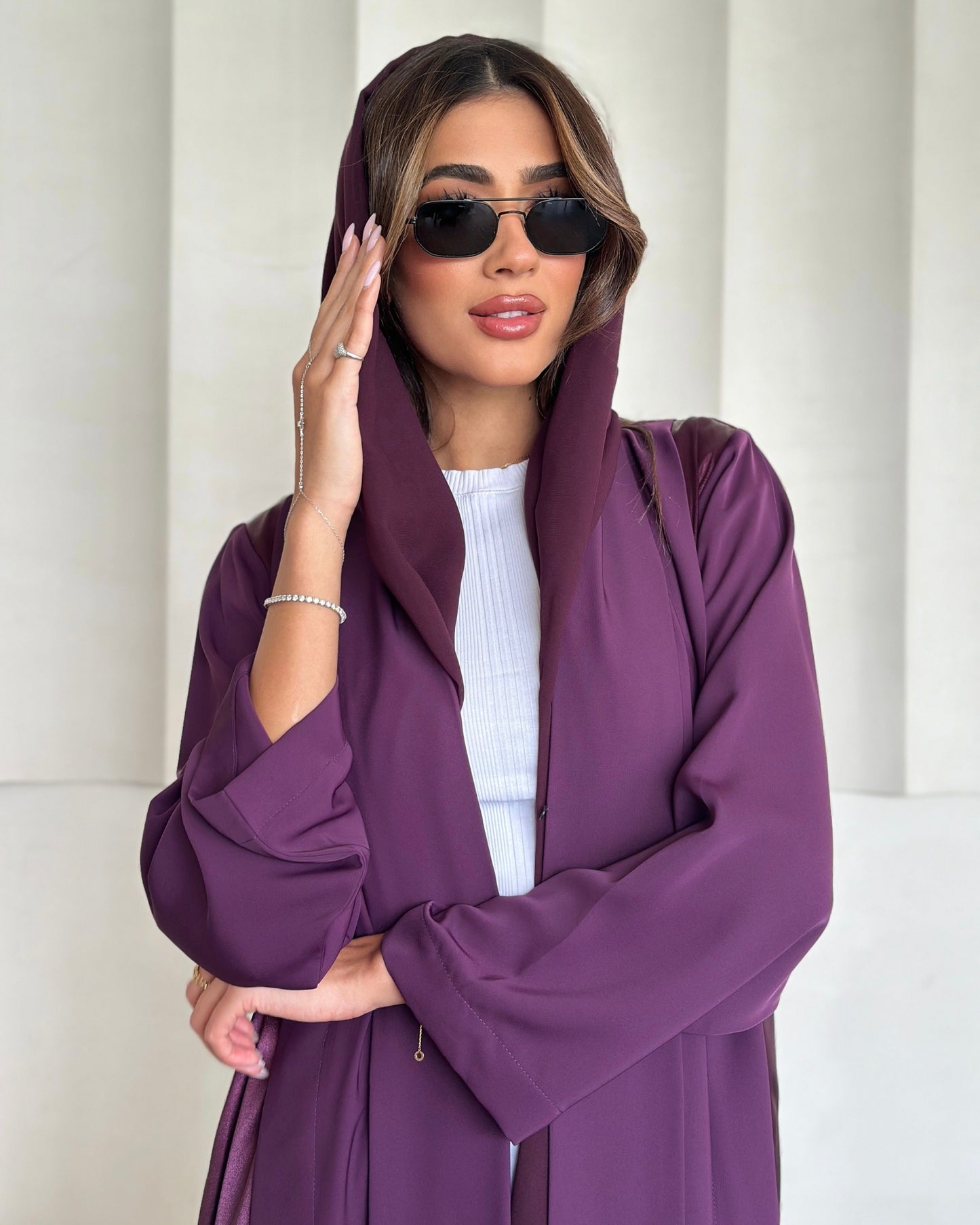 amethyst flow hooded abaya
