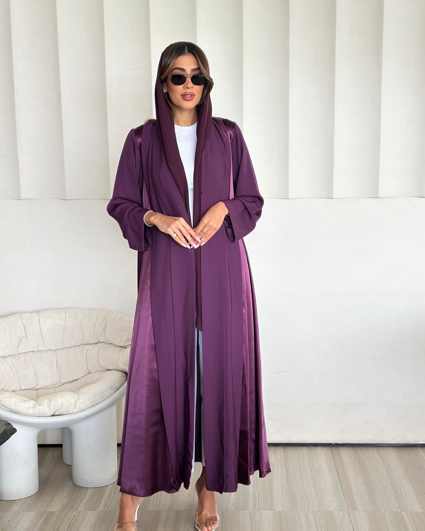 amethyst flow hooded abaya