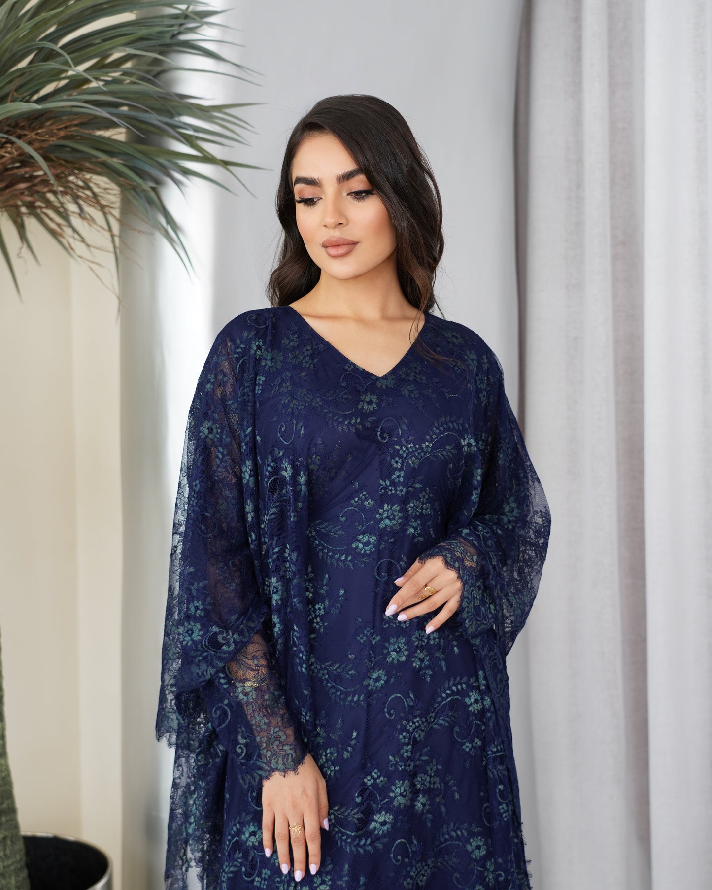 midnight navy floral dress