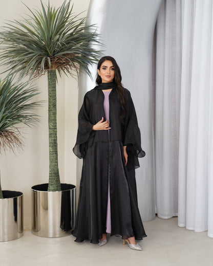 Violet Silk-Mist Abaya