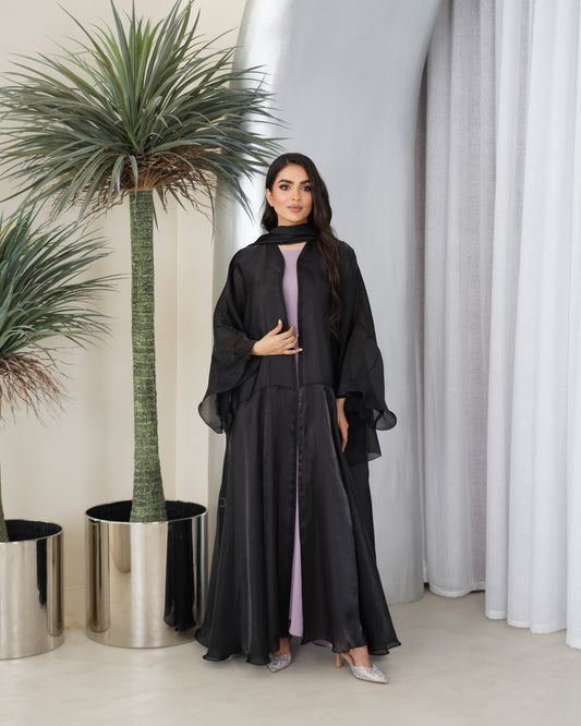 Violet Silk-Mist Abaya