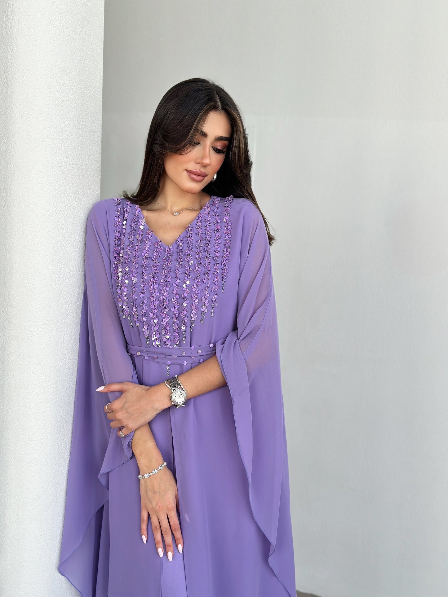 amethyst grace embellished modest dress