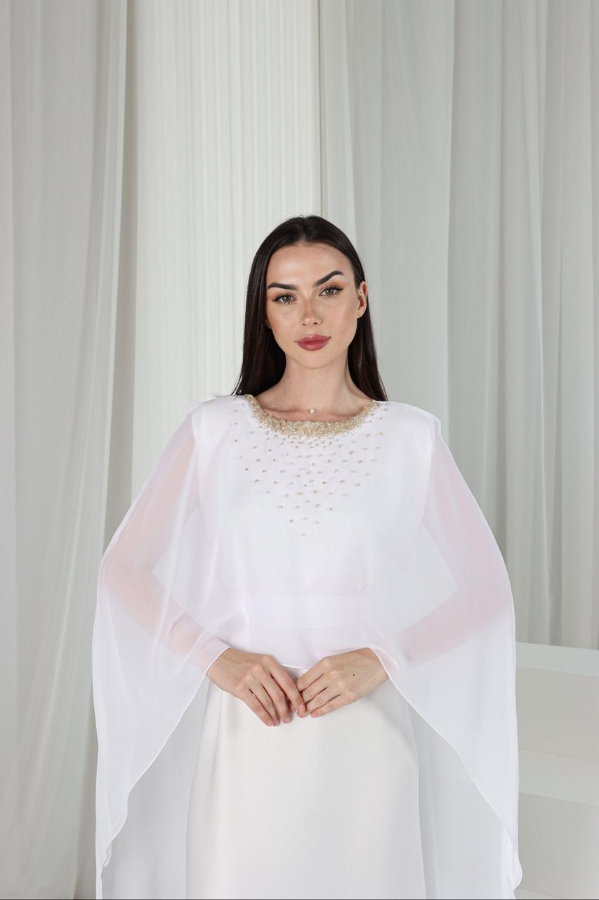 ivory grace embellished kaftan dress