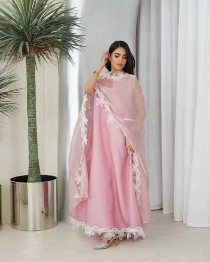 Rose Organza Modest Dress