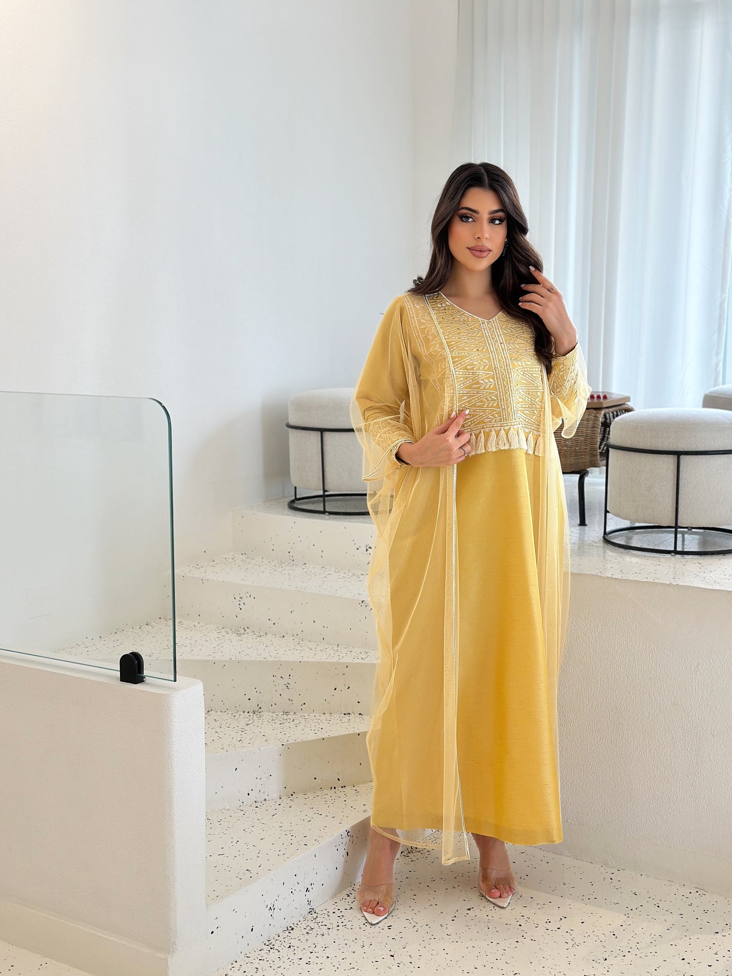 noor golden tassel jalabiya