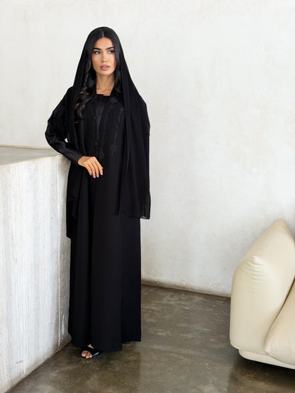 Noir Heritage Embroidered Abaya