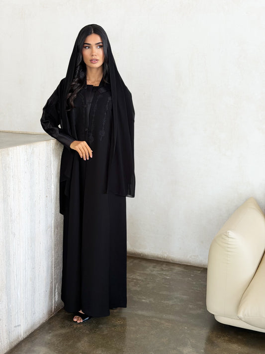 Noir Heritage Embroidered Abaya