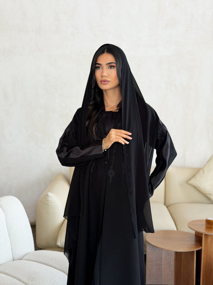 Noir Heritage Embroidered Abaya