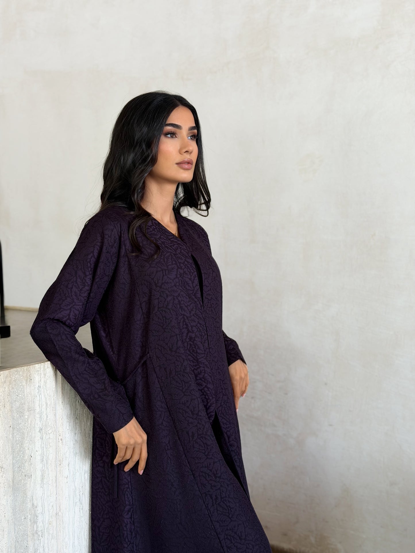 royal amethyst jacquard abaya