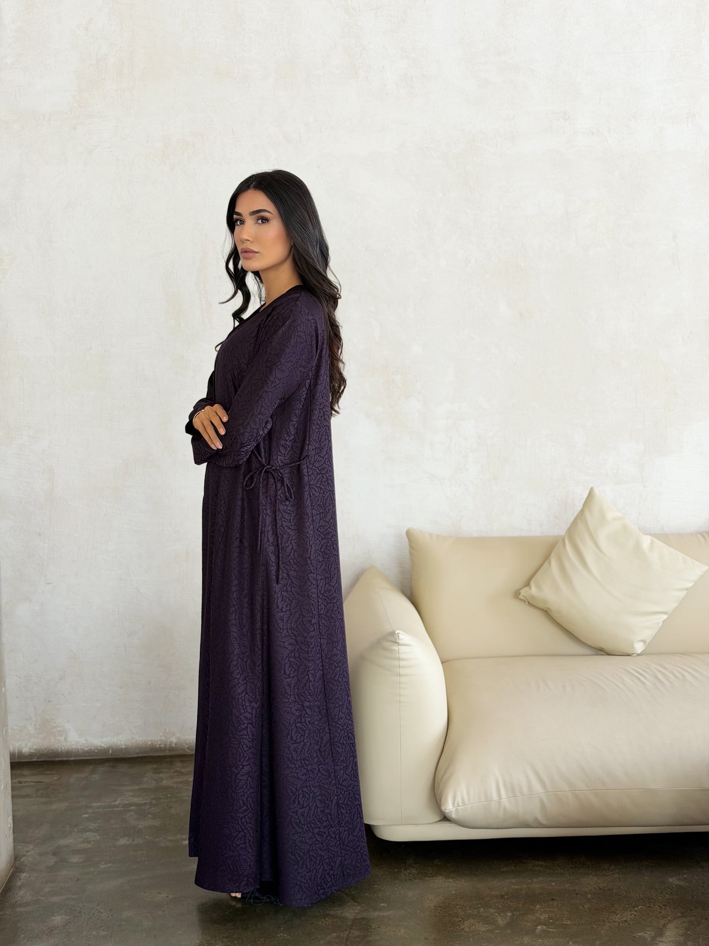 royal amethyst jacquard abaya