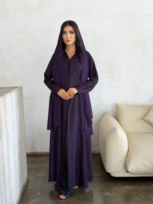 Royal Amethyst Jacquard Abaya