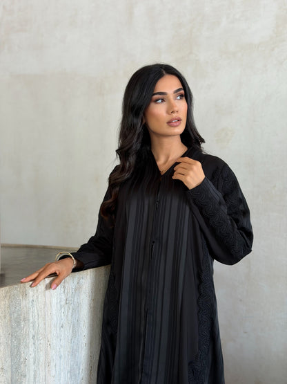 Noir Eclipse Embroidered Abaya