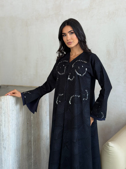 Midnight Ginkgo Embellished Abaya