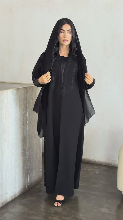 Noir Heritage Embroidered Abaya